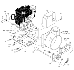 Frame Diagram and Parts List for 6240810X110 (18-2827-88  SN 624)(2007) Briggs and Stratton Snow Blower